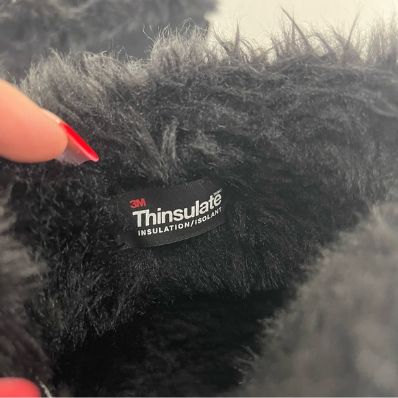 SPERRY Black Suede Faux Fur Powder Valley Vibram Sole Mid Calf Waterproof Boots - Picture 13 of 14